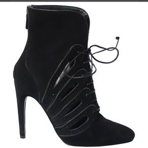 Bottega Veneta lace up suede booties